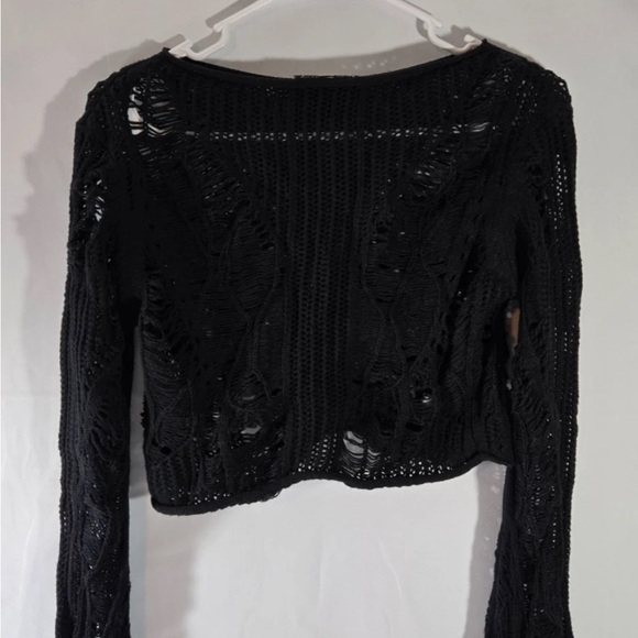 Sold ๐Killstar Black Distressed Knit Sweater XS - Picture 4 of 6